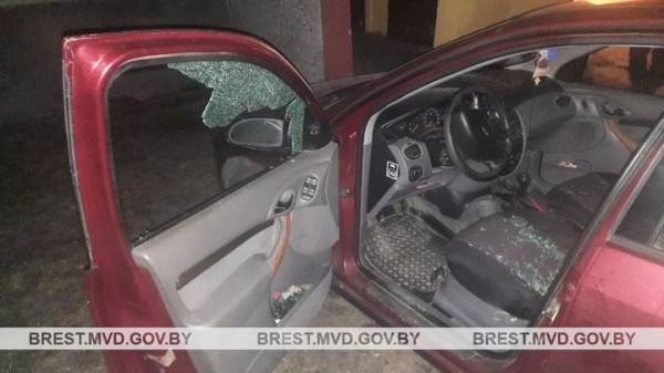 Камнем разбивал стекла. Пьяный житель Бреста повредил припаркованный автомобиль Камнем разбивал стекла. Пьяный житель Бреста повредил припаркованный автомобиль